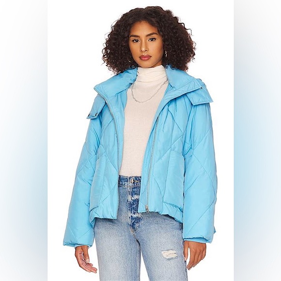 NEW Free People Emmy Swing Puffer Jacket In Capri Blue - Picture 3 of 12